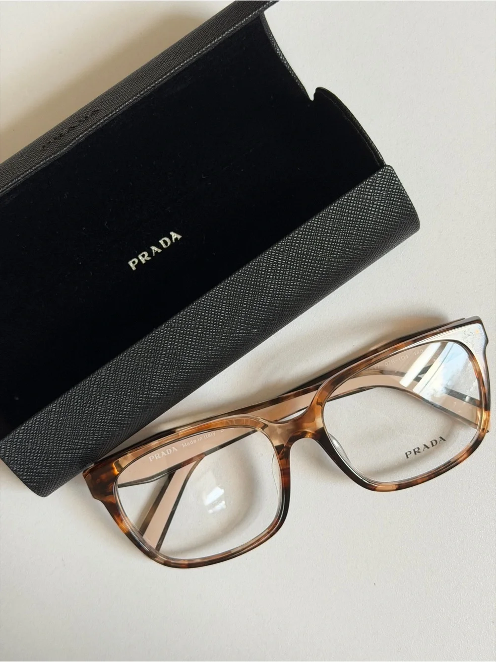 Prada Women’s Gold Tortoise Brown Optical Glasses